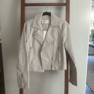 Cupcakes and cashmere NWT vegan leather Moro jacket in cream/taupe